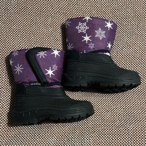 Purple and Black Kids Snow Boots